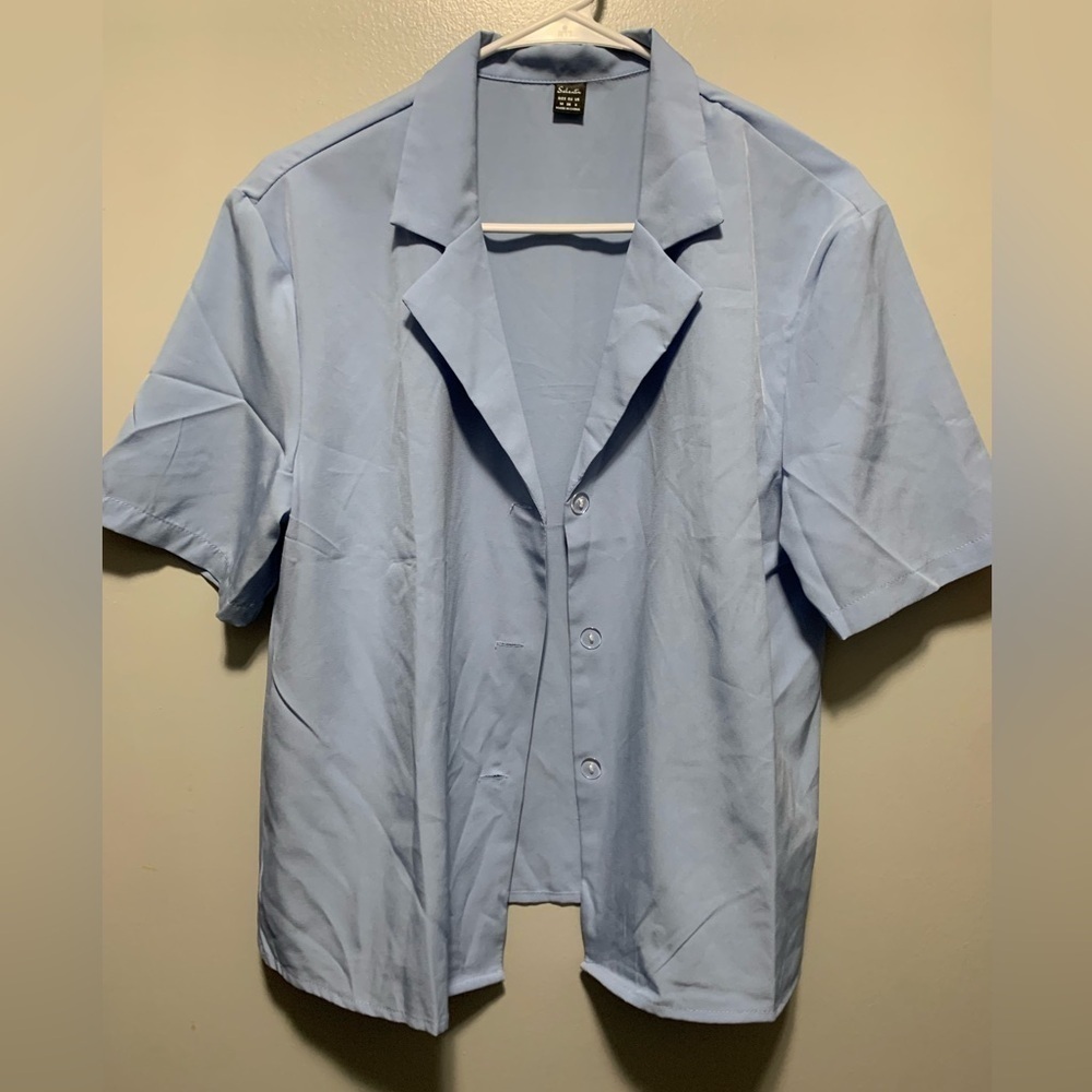 SHEIN (M) blue dress shirt